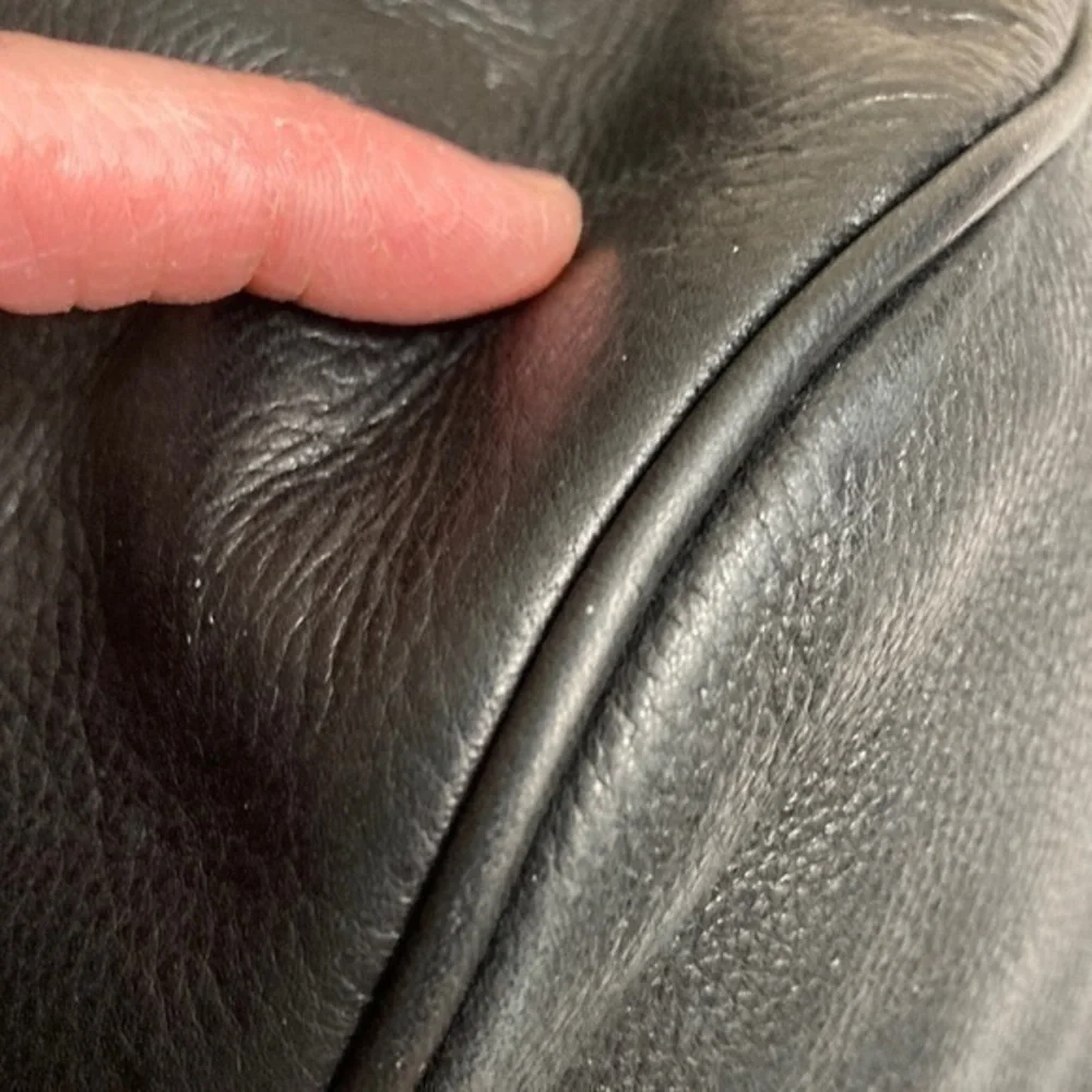 Michael kors mini black leather drawstring bag